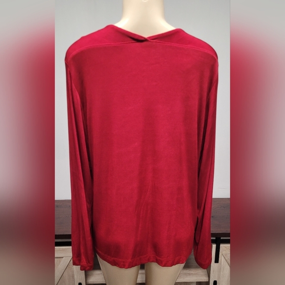 Cityknit Slinky Stretch knit Red Top Size L - Picture 2 of 3